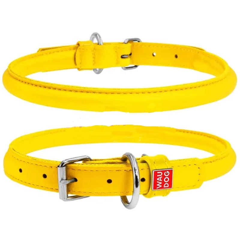 Collier WAUDOG Rond Glamour 8mm 33-41Cm - Jaune 2 Collier WAUDOG Rond Glamour 8mm 33-41Cm - Jaune – Image 2