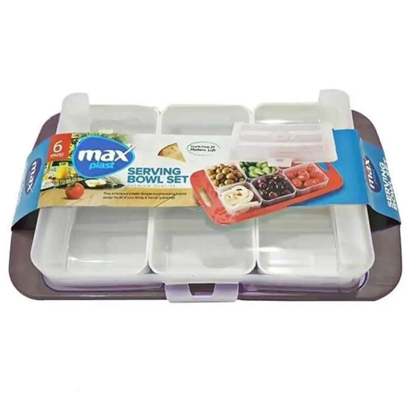 Boîte à Condiments MAX PLAST avec Couvercle et 6 Bols - Gris 1 grey
