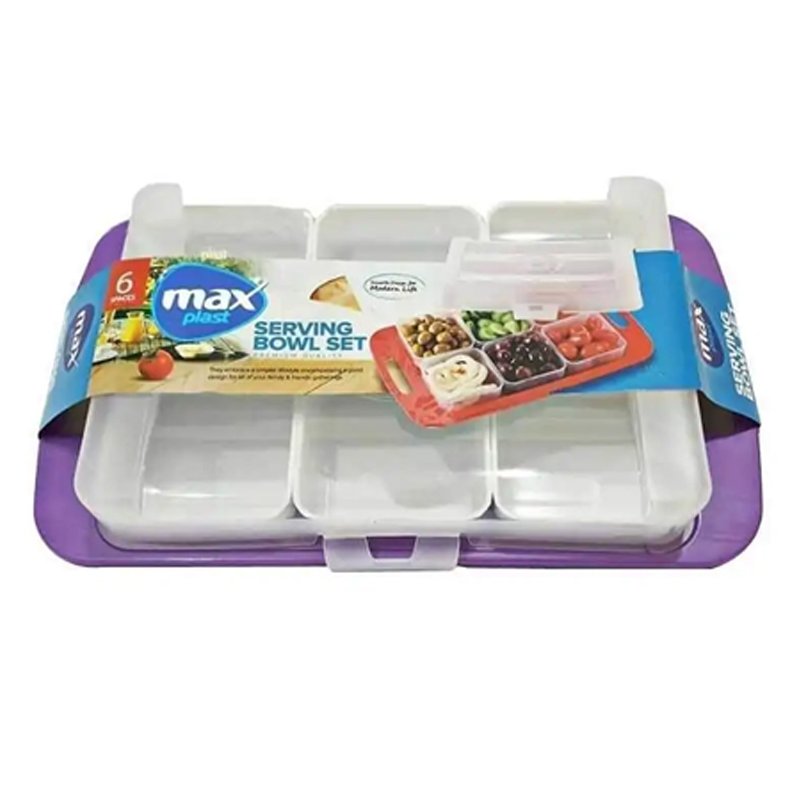 Boîte à Condiments MAX PLAST avec Couvercle et 6 Bols - Mauve 1 mauve a