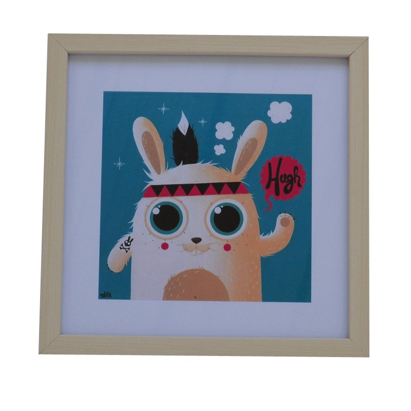 Tableau De Décoration Hugh 23 x 23 cm 1 blanchi direct