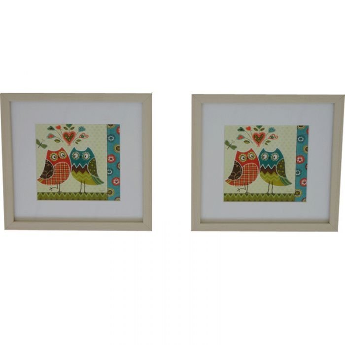 Pack de 2 Tableaux De Décoration 24 x 24 cm Blanc 2 blanchi