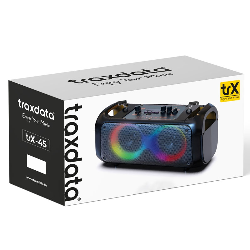 Haut Parleur Mobile TRAXDATA TRX-45 Bluetooth Avec Micro Sans Fil - Noir 2 Haut Parleur Mobile TRAXDATA TRX-45 Bluetooth Avec Micro Sans Fil - Noir – Image 2