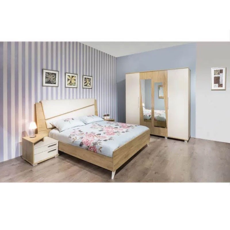 Chambre Adulte AMBIANCE 200x160cm 4 Portes - Denver / Beige 1 Chambre Adulte AMBIANCE 200x160cm 4 Portes - Denver / Beige