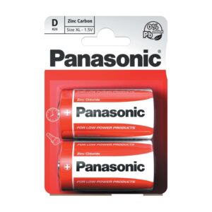 x piles panasonic zinc carbone d r v