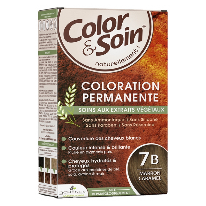 3 CHENES COLOR & SOIN COLORATION MARRON CARAMEL 7B 1 chenes color soin coloration marron caramel b