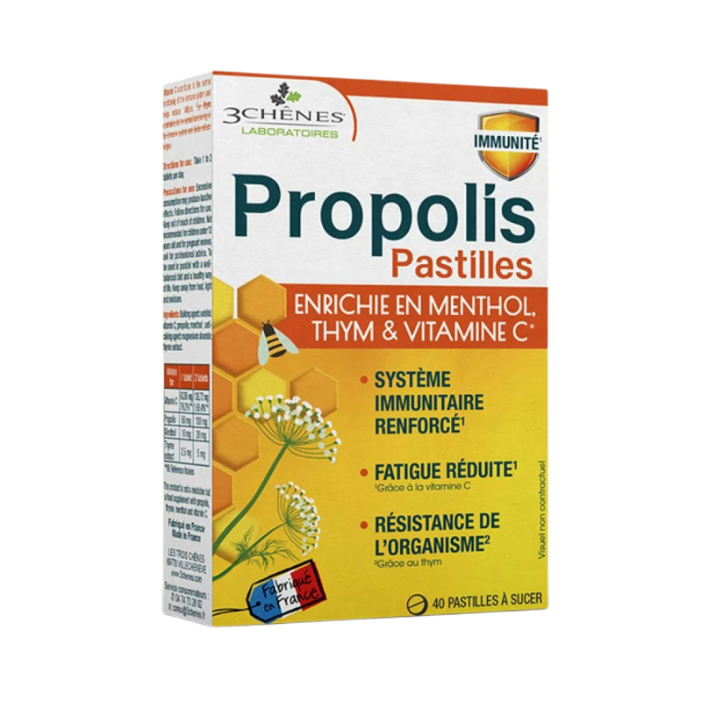 3 CHENES PASTILLES A LA PROPOLIS 40 PASTILLES 1 chenes pastilles a la propolis pastilles