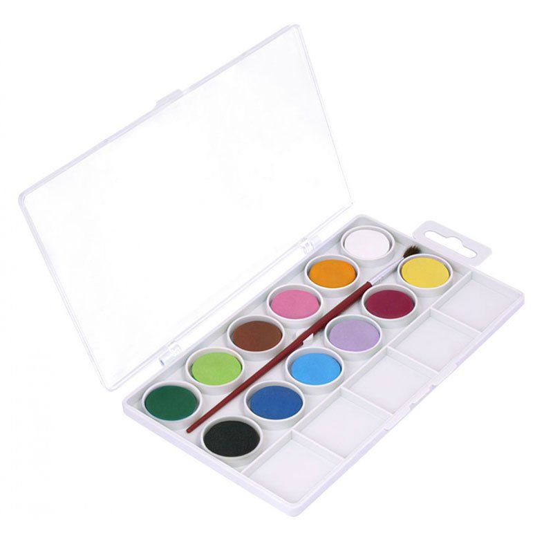 Box De 12 Aquarelle Pastilles 22 mm JOVI Avec Pinceau - Couleurs Assortis 3 Box De 12 Aquarelle Pastilles 22 mm JOVI Avec Pinceau - Couleurs Assortis – Image 3