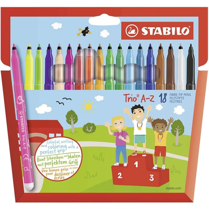 Pack de 18 Feutres STABILO Trio A-Z 1 Pack de 18 Feutres STABILO Trio A-Z