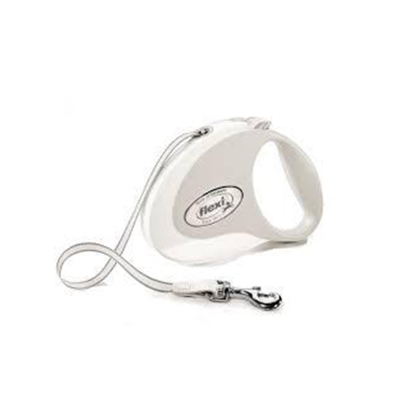 Laisse Flexi Style M Bande 5m Pour Chien - Blanc 2 Laisse Flexi Style M Bande 5m Pour Chien - Blanc – Image 2