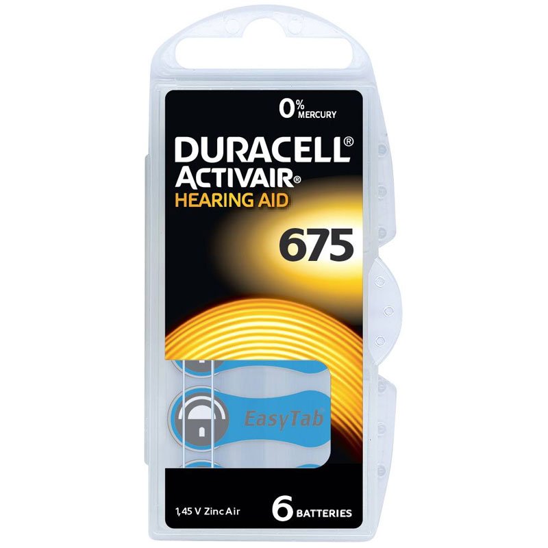 6x Piles DURACELL Pour Appareils Auditifs ZA 675 1 6x Piles DURACELL Pour Appareils Auditifs ZA 675
