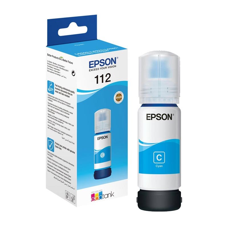 Bouteille D'encre Original EPSON EcoTank 112 - Cyan (C13T06C24A) 2 Bouteille D'encre Original EPSON EcoTank 112 - Cyan (C13T06C24A) – Image 2