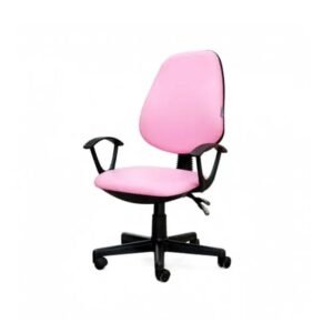 Chaise De Bureau Sécretaria SOTUFAB En Simili Cuir Avec Accoudoirs - Rose