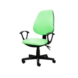 Chaise De Bureau Sécretaria SOTUFAB En Simili Cuir Avec Accoudoirs - Pistache