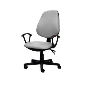 Chaise De Bureau Sécretaria SOTUFAB En Simili Cuir Avec Accoudoirs - Gris