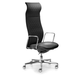 Fauteuil de Direction Grangala En Simili Cuir Avec Accoudoirs Repose tête - Noir