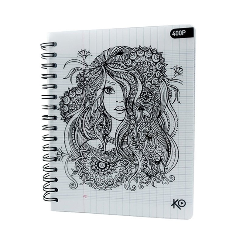 Cahier KO Wiro 400 Pages PF 70g/m² Avec Couverture Plastique Fantaisie 1 Cahier KO Wiro 400 Pages PF 70g/m² Avec Couverture Plastique Fantaisie