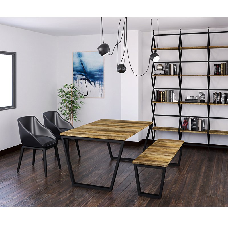 Table JOSSEPO Rectangulaire En MDF Avec Chaise Banquette 3 zya