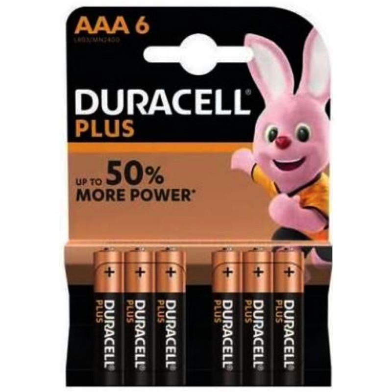 6 Piles DURACELL Plus Power AAA 1 piles duracell plus power aaa