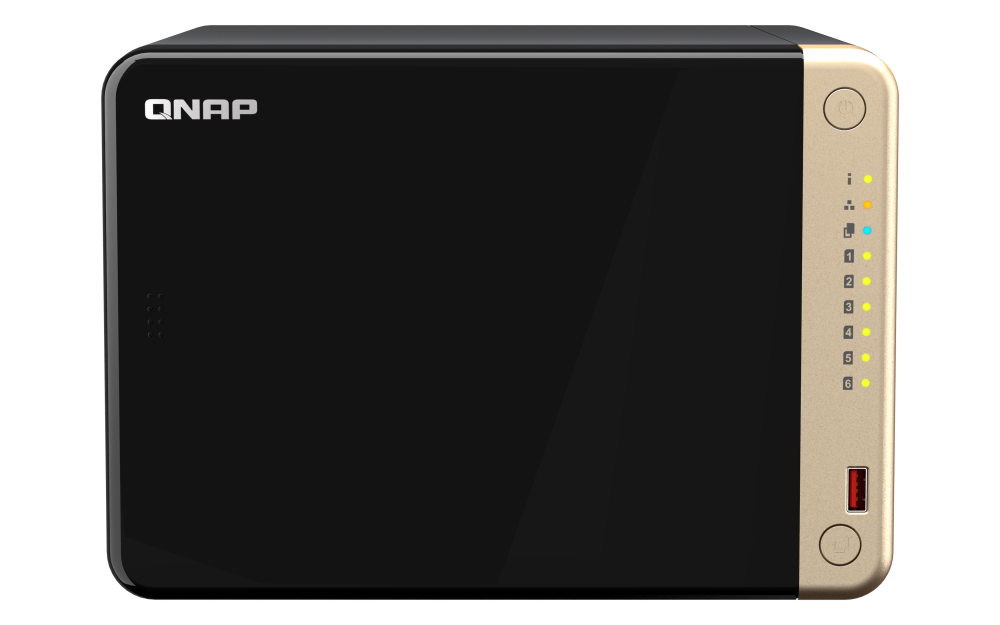 Serveur NAS QNAP TS664 Tour Quad Core 8Go 6 Baies - Noir 1 photo ts front