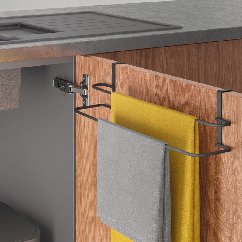 Support de rangement double CITY LINE pour serviette et torchon LAVA - Noir 3 Support de rangement double CITY LINE pour serviette et torchon LAVA - Noir – Image 3