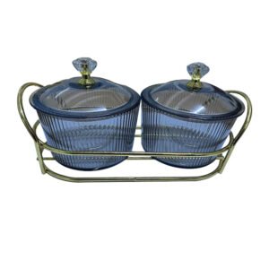 set de deux bol avec support metalique