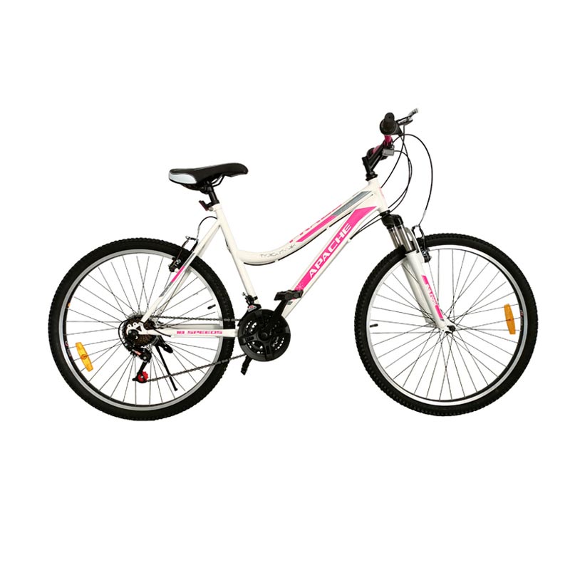 Bicyclette VTT PRADO Apache 18 Vitesse 26'' Pour Dame - Blanc & Rose 1 sa dame blanc rose