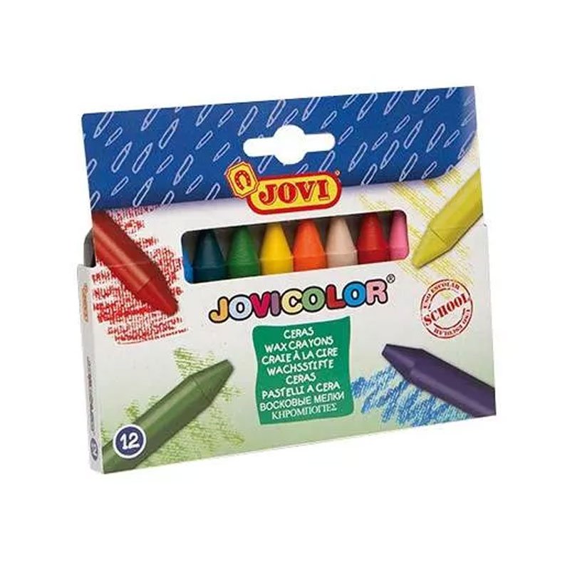 Boite JOVI De 12 Crayons De Cire Pastel - Couleurs Assortis 1 Boite JOVI De 12 Crayons De Cire Pastel - Couleurs Assortis