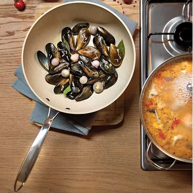 Poêle Wok Perla KORKMAZ 24 x 6.5 cm - crème 2 a