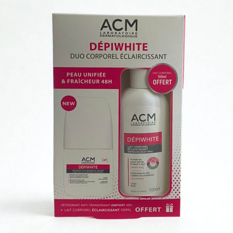 ACM DEPIWHITE COFFRET DUO CORPOREL ECLAIRCISSANT 1 acm depiwhite coffret duo corporel eclaircissant