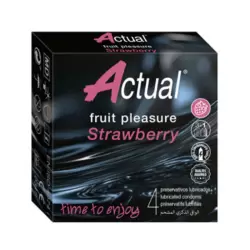 ACTUAL PRESERVATIF STRAWBERRY BOITE DE 4 4 actual preservatif fruit pleasure boite de
