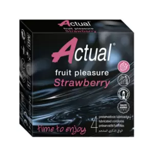 ACTUAL PRESERVATIF STRAWBERRY BOITE DE 4 3 actual preservatif fruit pleasure boite de