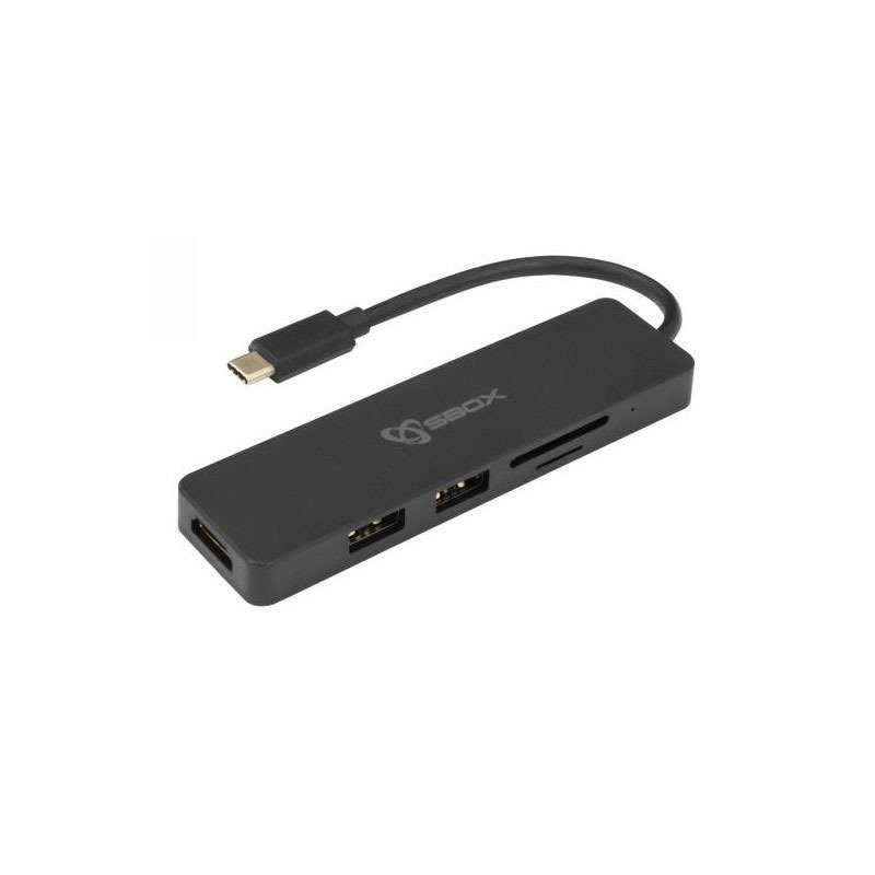 Adaptateur 5en1 SBOX USB Type C Vers HDMI/USB-3.0/SD+TF - Noir 1 adaptateur en sbox usb type c vers hdmi usb sd tf noir a