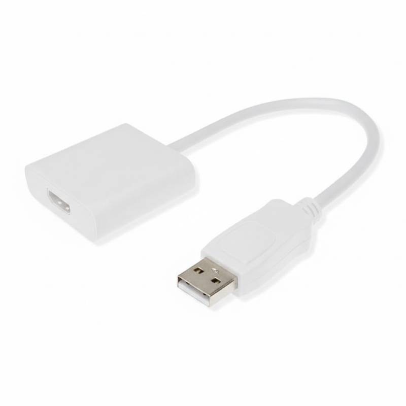 Adaptateur HDMI Femelle vers DisplayPort Mâle - Blanc 1 adaptateur hdmi femelle vers displayport male noir