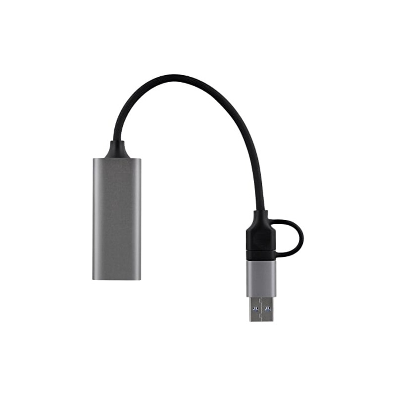 Adaptateur Réseau TNB TCRJ45C Type-C Vers RJ45 - Gris 2 adaptateur tnb type c vers rj tcrjc gris q