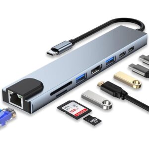 adaptateur type c en vers rj hdmi sdtf typec usb pd