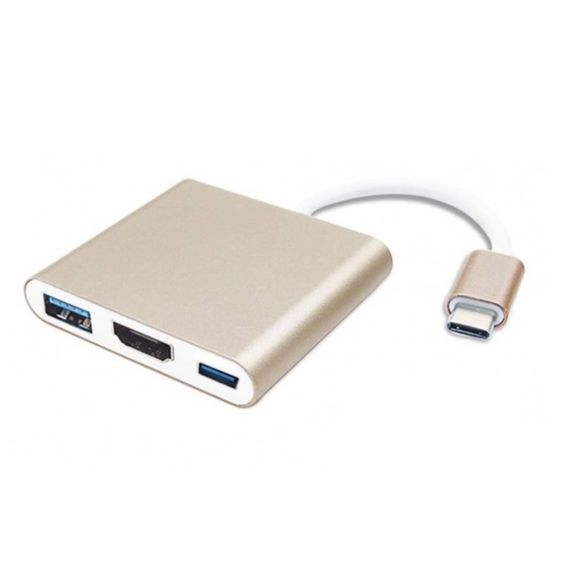 Adaptateur USB Type C vers HDMI, USB 3.0, USB-C - Gold 1 adaptateur usb type c vers hdmi usb usb c gold