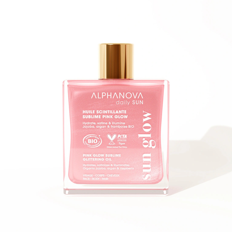 ALPHANOVA HUILE SCINTILLANTE SUBLIME PINK GLOW 50ML 1 alphanova huile scintillante sublime pink glow ml