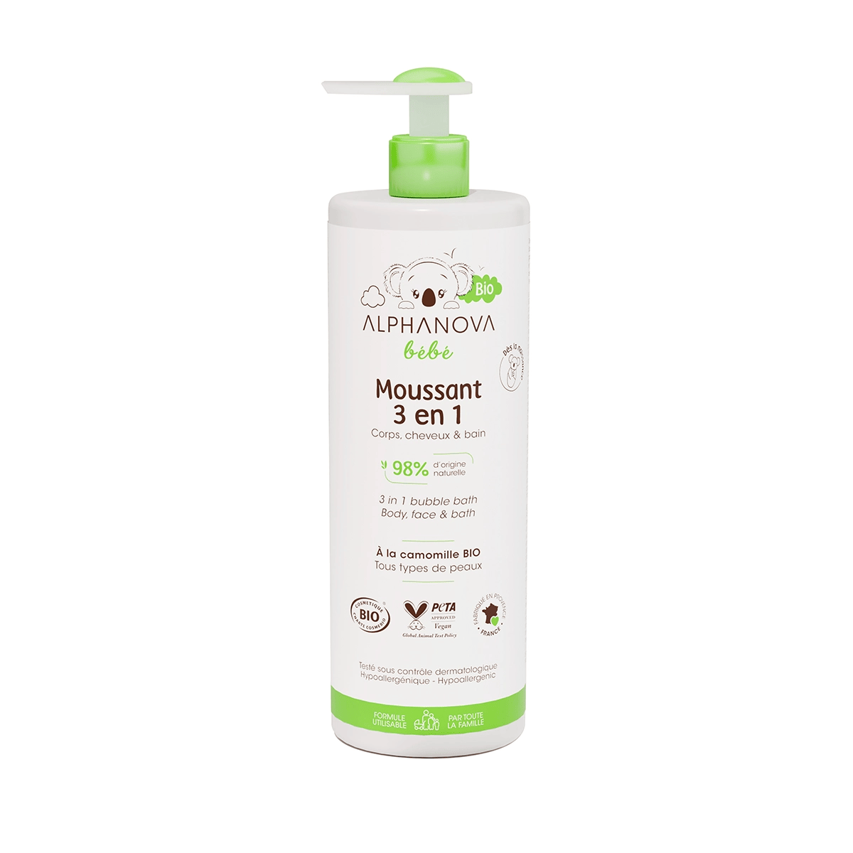 ALPHANOVA MOUSSANT 3EN1 BIO 400ML 1 alphanova moussant en bio ml