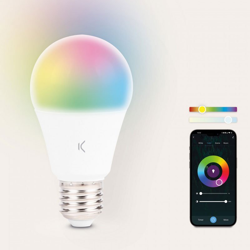 Ampoule KSIX Smart LED Culot A60 Culot E27 RGB+CCT 3 ampoule ksix smart led culot a culot e rgb cct