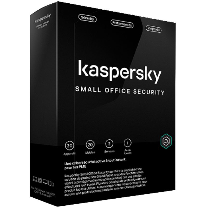 AntiVirus KASPERSKY Small Office Security 8.0 (20 Postes + 2 Serveurs) 1 antivirus kaspersky small office security postes serveurs