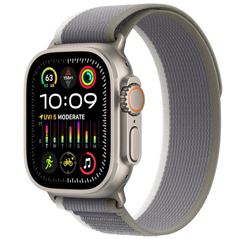 APPLE Watch Ultra 2 49mm - Boitier En Titane Et Bracelet Boucle Trail Vert Gris S/M 1 apple watch ultra mm boitier en titane et bracelet boucle trail vert gris s m