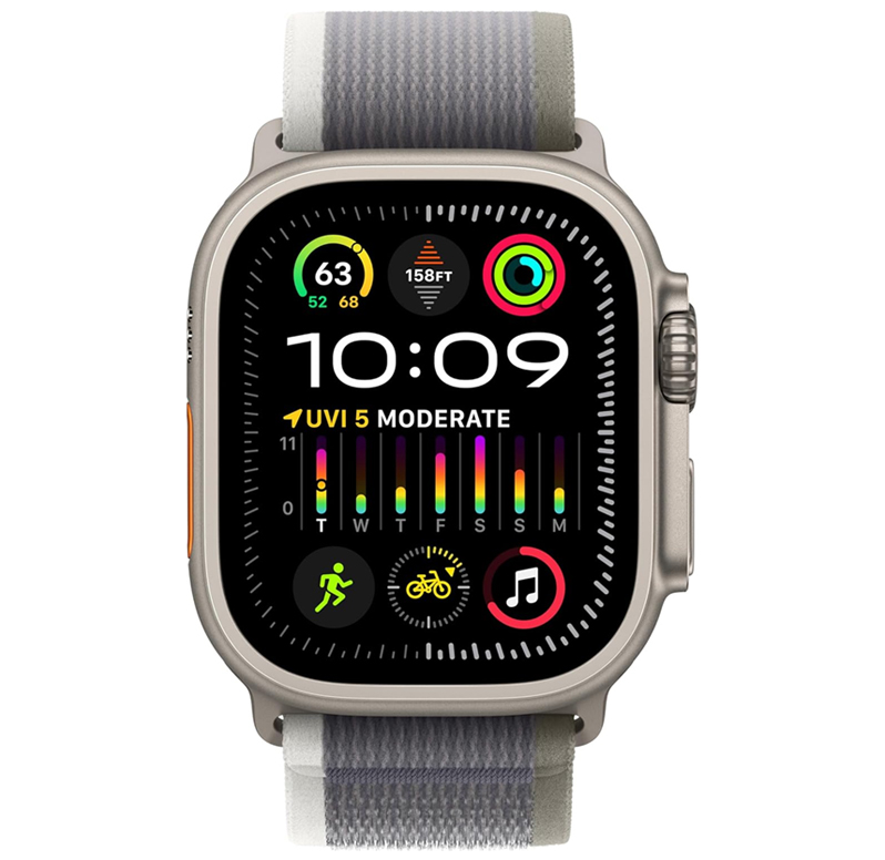 APPLE Watch Ultra 2 49mm - Boitier En Titane Et Bracelet Boucle Trail Vert Gris S/M 2 apple watch ultra mm boitier en titane et bracelet boucle trail vert gris s m
