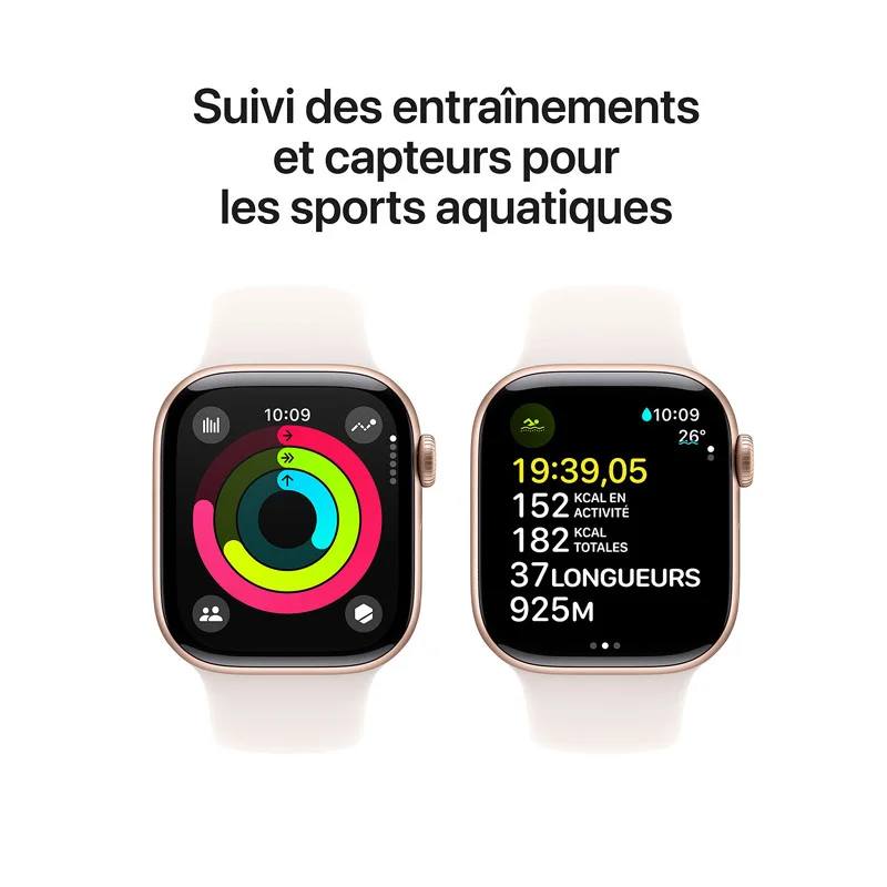 apple watch s ries gps mm avec bracelet sport s m rose gold aluminium