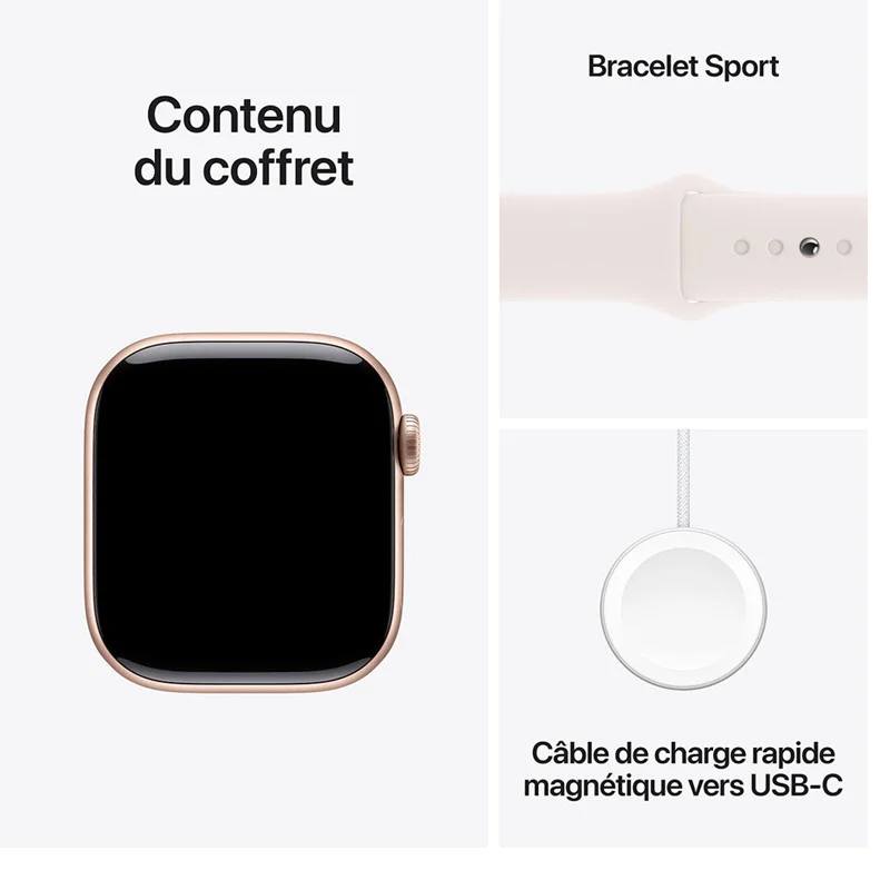 apple watch s ries gps mm avec bracelet sport s m rose gold aluminium
