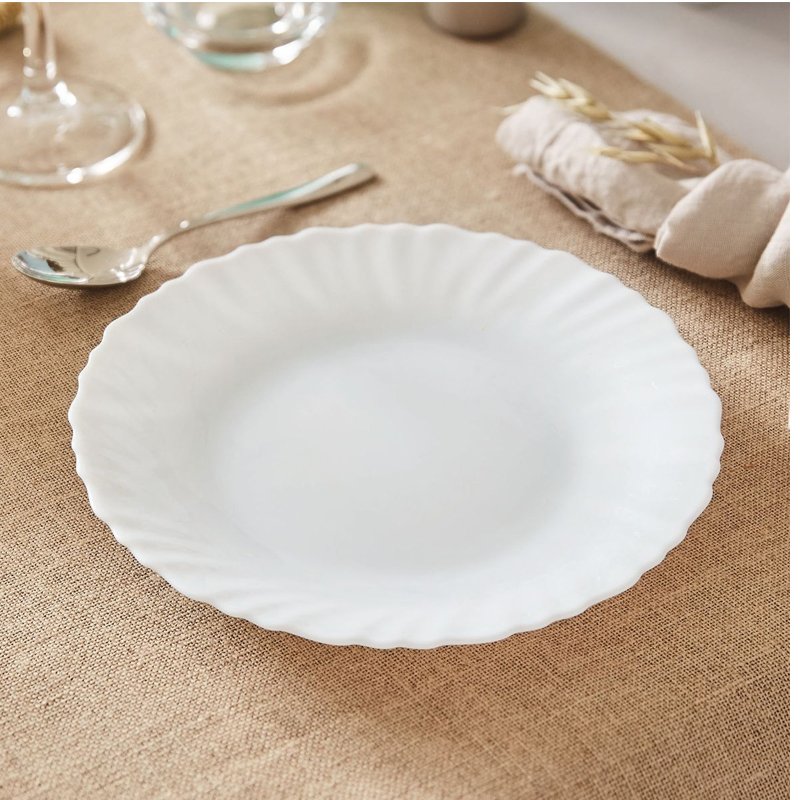 Lot De 6 Assiettes Dessert LUMINARC Feston 19 cm - Blanc 2 assiette dessert luminarc feston cm blanc