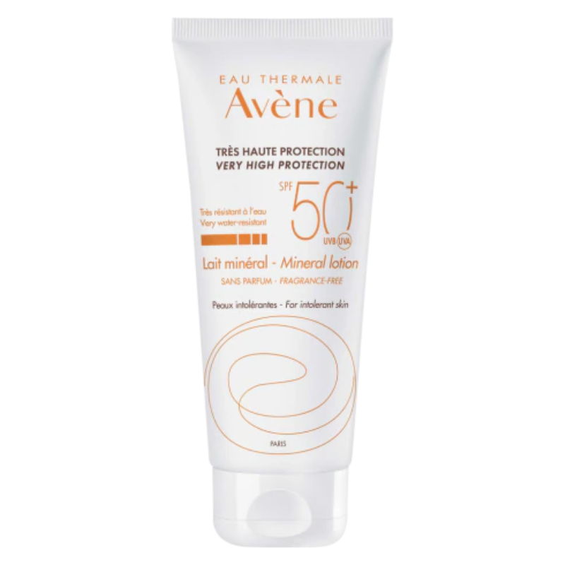 AVENE SOLAIRE LAIT MINERAL TRES HAUTE PROTECTION SPF50+ 100ML 1 avene solaire lait mineral tres haute protection spf ml