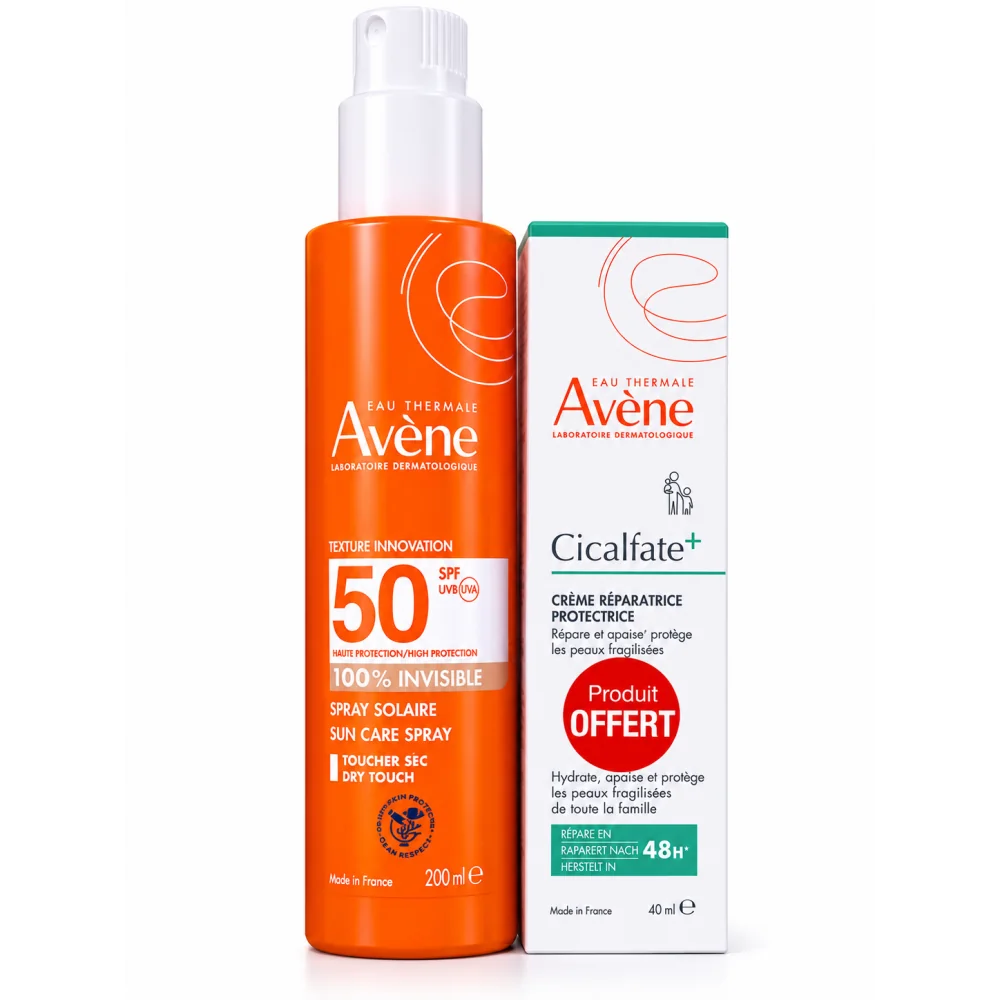 AVENE SOLAIRE SPRAY ADULTE HAUTE PROTECTION SPF50+ 200ML+CICALFATE CREME REPARATRICE PROTECTRICE 40ML(OFFERT) 1 avene solaire spray adulte haute protection spf mlcicalfate creme reparatrice protectrice mloffert