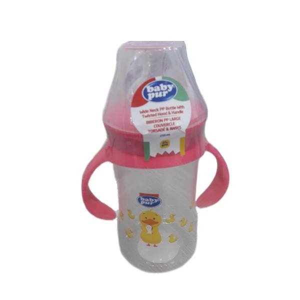BABY PUR BIBERON PP MAXI LARGE AVEC ANSES ET COUVERCLE TORSADE 360ML 1 baby pur biberon pp maxi large avec anses et couvercle torsade ml