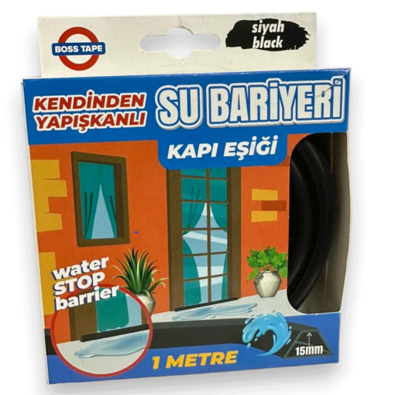 Bandes De Blocage d'eau BOSS TAPE Auto-adhésives Seuil de porte 1 mètre - Noir 1 bandes de blocage boss tape d eau auto adhesives noir seuil de porte metre