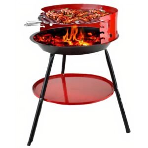 barbecue a charbon rond o cm rouge